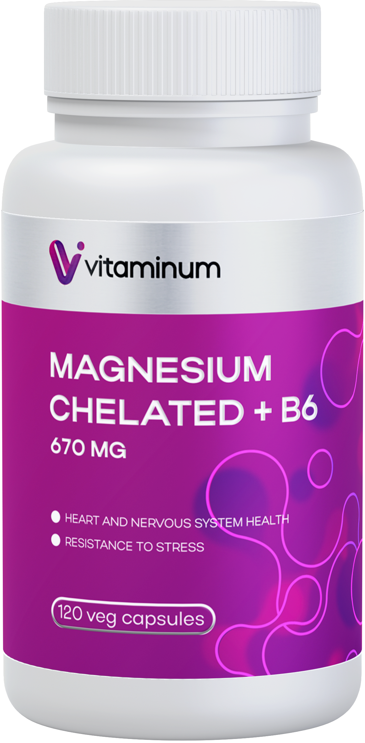  Vitaminum МАГНИЙ ХЕЛАТ + витамин В6 (670 MG) 120 капсул 800 мг  в Краснодаре