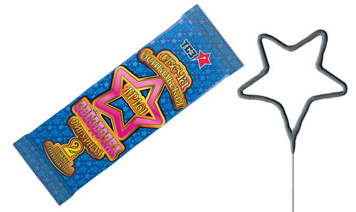  Бенгальские свечи фигурные 2 шт "Звездочка"  в Краснодаре