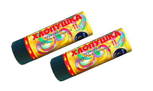  Пружинная хлопушка 11см с конфетти и серпантином  в Краснодаре